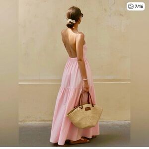 Commense Solid Backless Long Dress